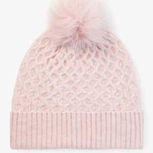 Honeycomb Knit Pom Beanie express Womens hat accessories winter snow scarf